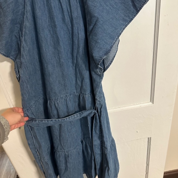 NWT GAP Flutter Sleeve Cotton Denim Dress Size M - Picture 7 of 7